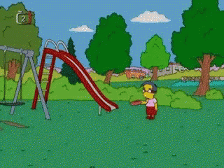 Ultimate Frisbee Milhouse Simpsons GIF