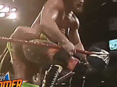 Ultimate Warrior Falling Down GIF