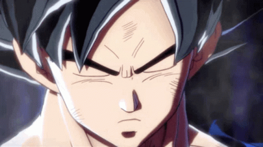 Ultra Instinct Goku Piercing Eyes GIF