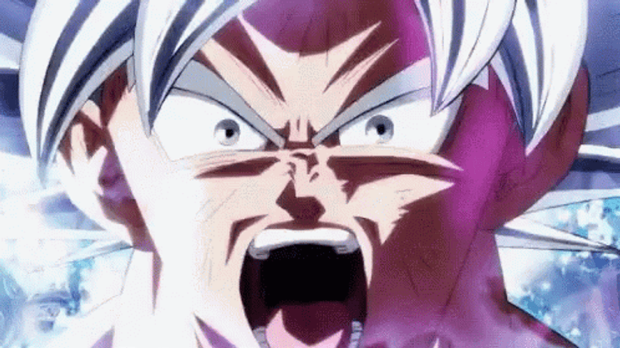 Ultra Instinct Goku Screaming GIF
