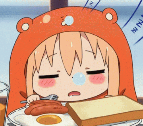 Umaru Chan Sleeping While Eating GIF