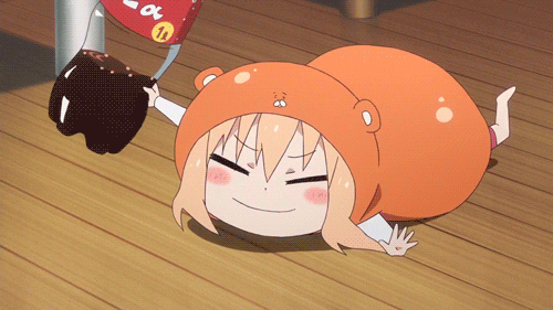Umaru On The Floor With Her Soda GIF