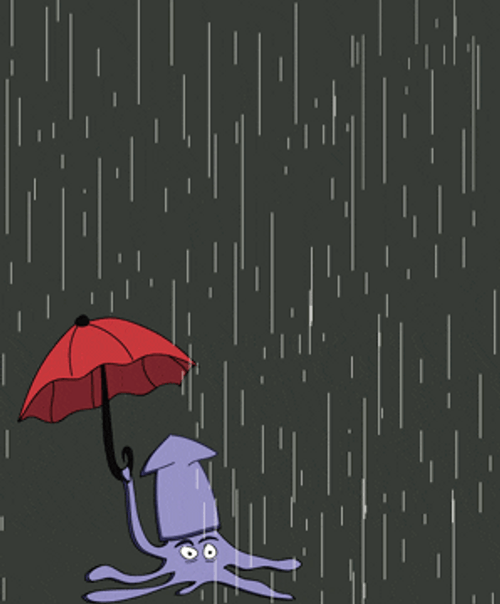 Umbrella Fly Away Rainy Day GIF