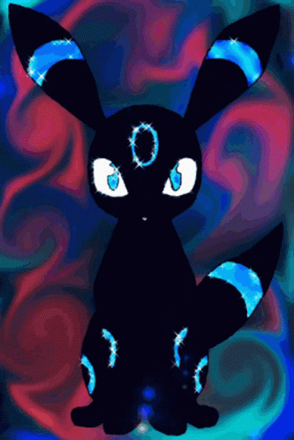 Umbreon Psychic Pokemon Neon Lights GIF