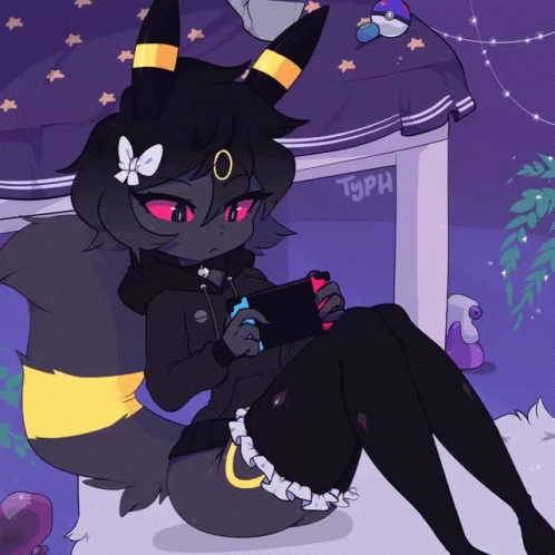 Pokemon Cute Umbreon Girl Headpat GIF