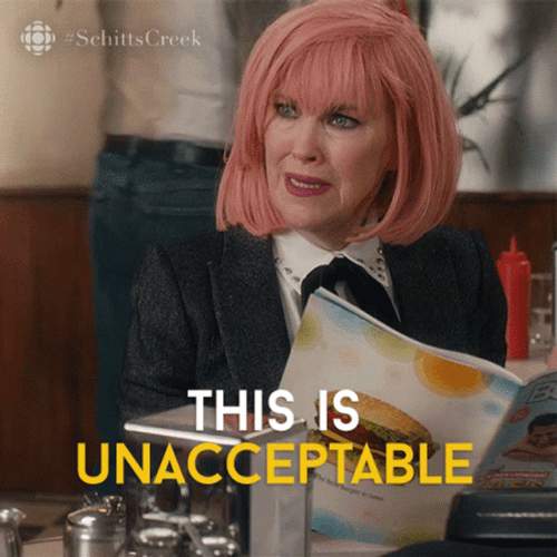 Unacceptable Catherine O'Hara Schitts Creek GIF