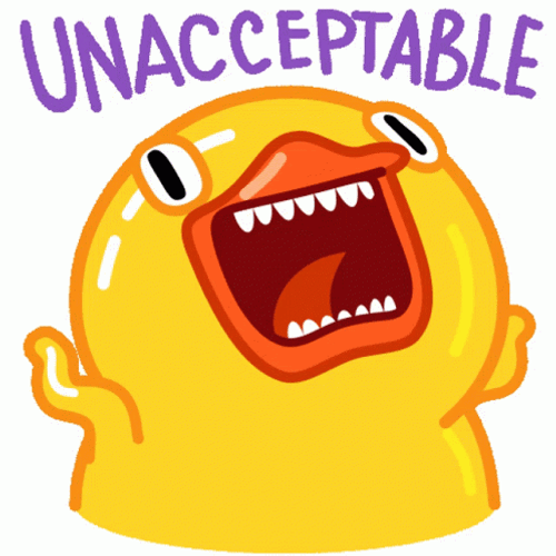 Unacceptable  Screaming Cartoon Duck GIF