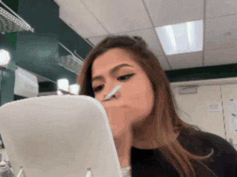 Unbothered Alexa Ilacad Doing Make Up GIF