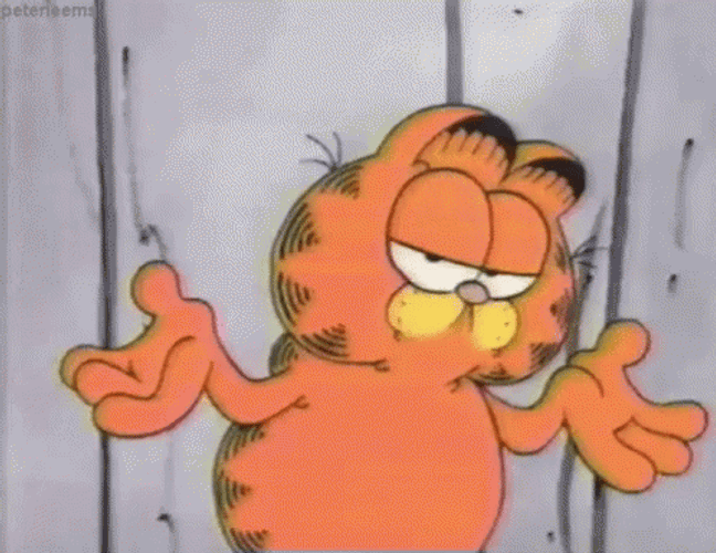 Unbothered Garfield Shrug GIF