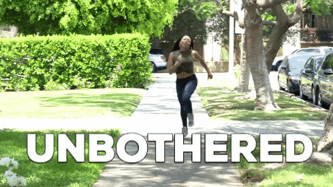 Unbothered Girl Happy Jump Run GIF