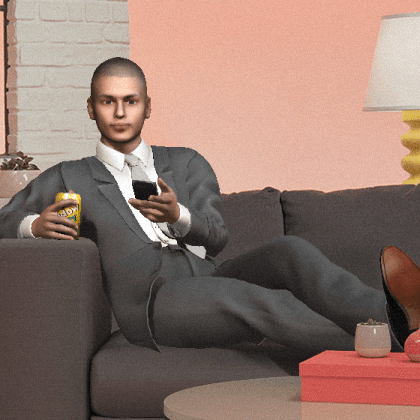 Unbothered Guy In Suit Drinking Wine GIF