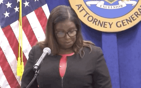 Unbothered Letitia James Hair Flip GIF