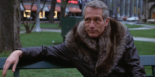 Unbothered Paul Newman Looks Left To Right GIF