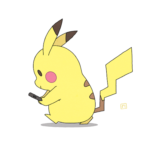 Unbothered Pikachu In Cellphone GIF