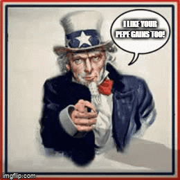 Uncle Sam Pointing Speech Bubble I Like Your Pepe Gains