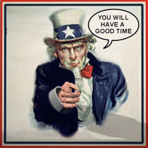 Uncle Sam Pointing With Good Time Speech