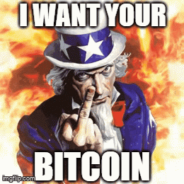 Uncle Sam Saying I Want Your Bitcoin