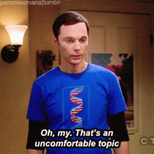 Sheldon Says That's An Uncomfortable Topic GIF