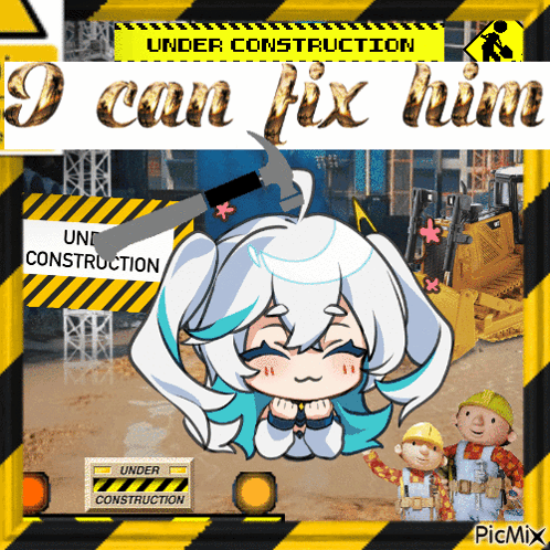 Under Construction Bob the Builder Girl Hammer on Head