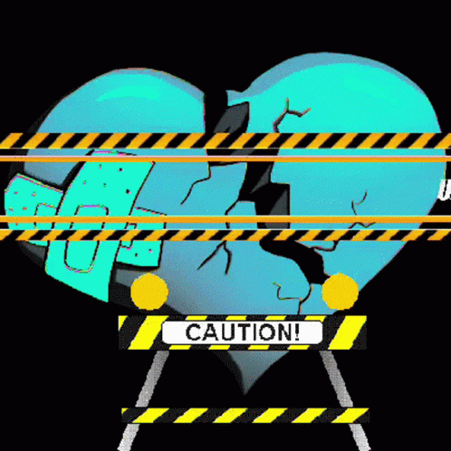 Under Construction Broken Heart GIF