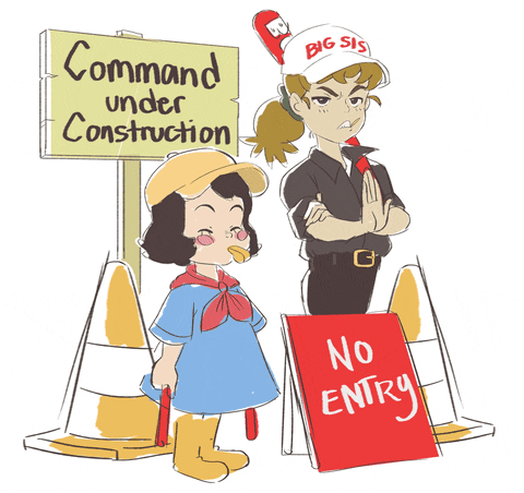 Under Construction Cute Little Girl Directing Traffic GIF