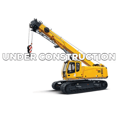 Under Construction Flashing Crawler Crane GIF