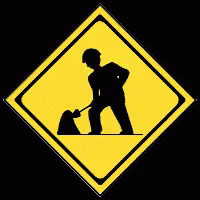 Under Construction Road Sign Digging GIF