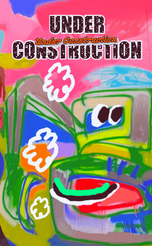 Under Construction Shimmering Computer Artwork GIF