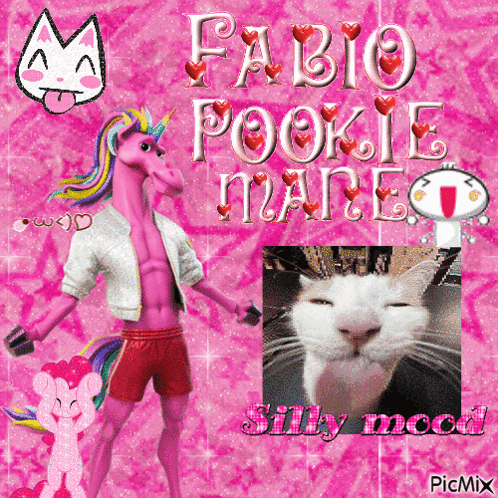 Unicorn and Cat Fabio Pookie Mane Silly Mood
