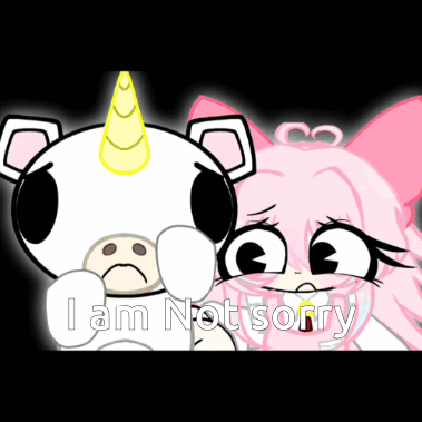 Unicorn and Girl Saying I am Not Sorry