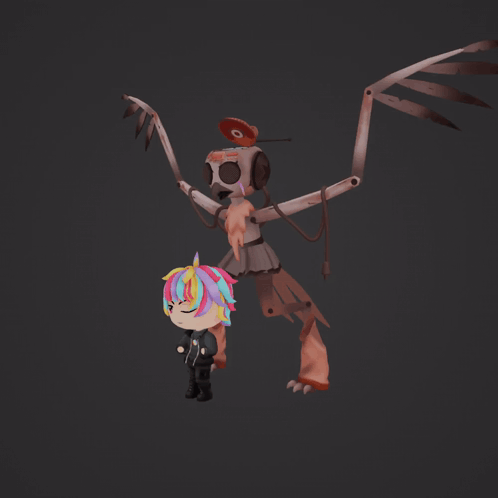 Unicorn and Robot With Clock on Head