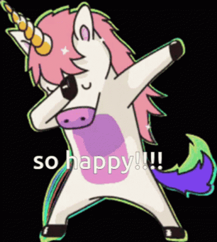 Unicorn Dabbing with Happy Words