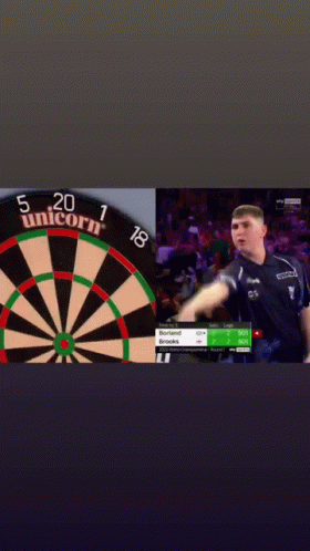 Unicorn Dart Board With Man Standing