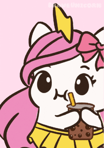 Unicorn Drinking Through Straw GIF