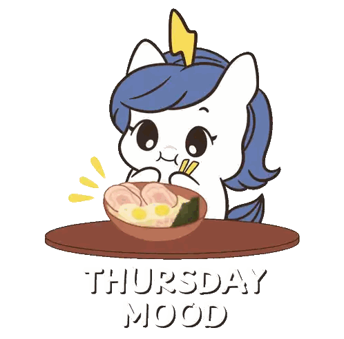 Unicorn Eating Ramen Thursday Mood