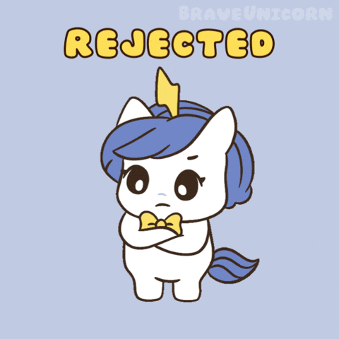 Unicorn Giving Thumbs Down Saying Rejected