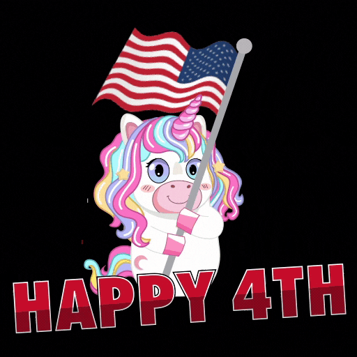 Unicorn Happy Fourth Of July GIF