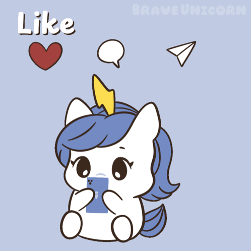Unicorn Holding Cell Phone Saying Comment GIF