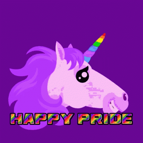 Unicorn Rainbow Happy Pride Month GIF