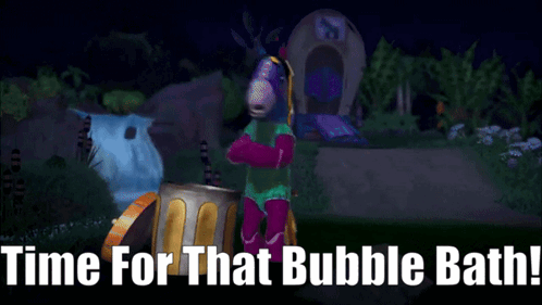 Unicorn Saying Time for Bubble Bath