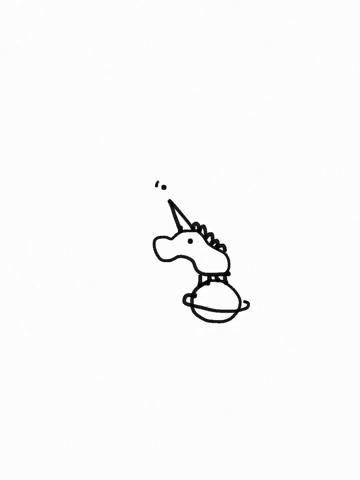 Unicorn Sending Signal Above Saturn GIF