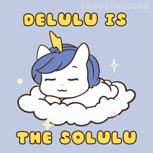 Unicorn Sleeping on Cloud Delulu Is the Solulu