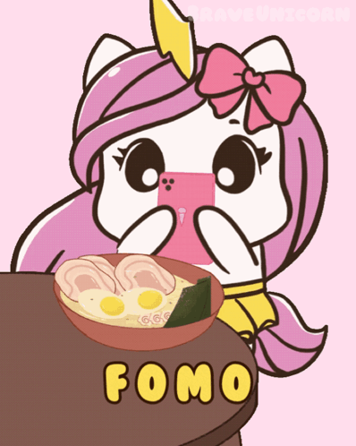 Unicorn Taking Photo of FOMO Bowl