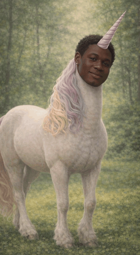 Unicorn with Black Man's Head