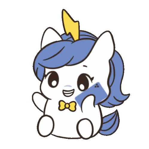 Unicorn with Blue Hair and Lightning Bolt