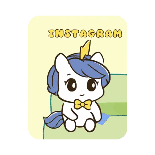 Unicorn with Bow Tie and Instagram Logo