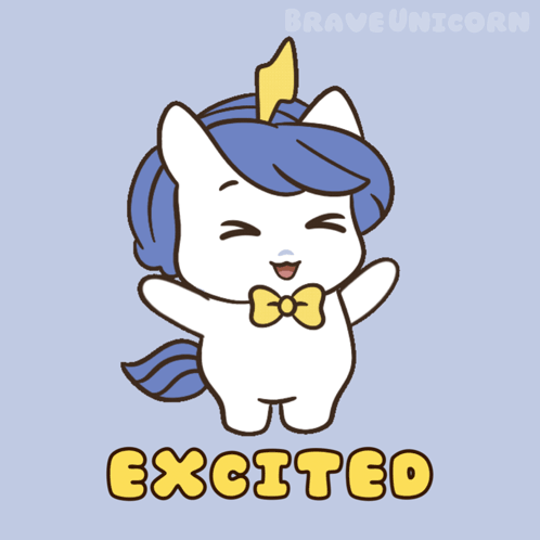 Unicorn With Bow Tie Excited