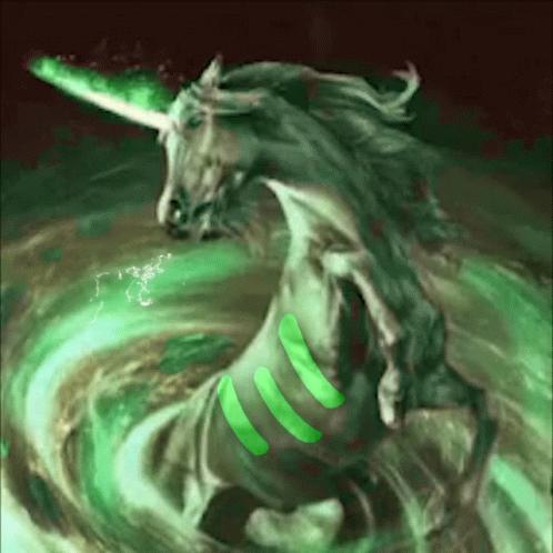 Unicorn With Green Lightning Bolt From Horn GIF