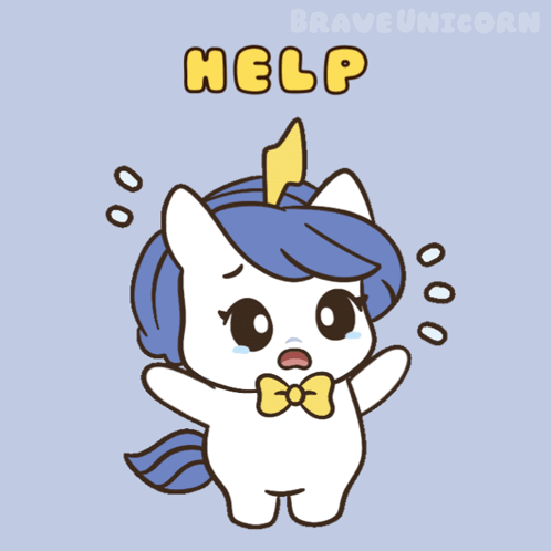 Unicorn With Help Text