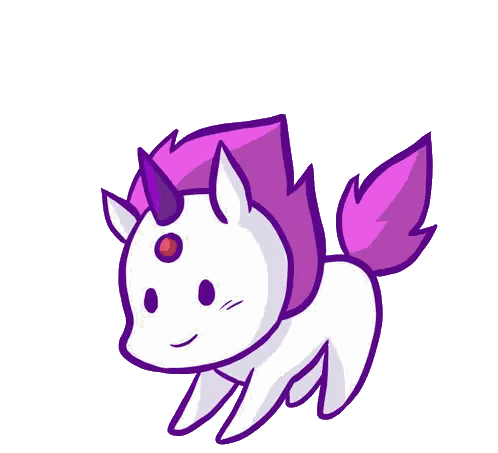 Unicorn With Purple Mane and Tail